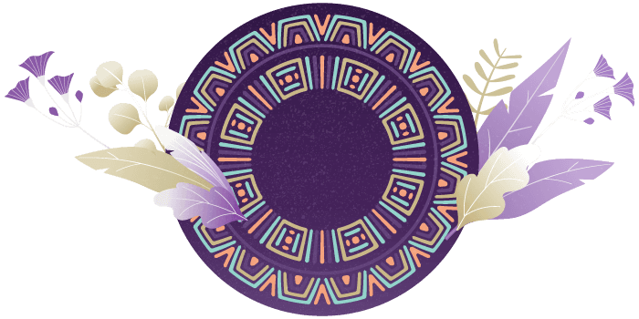 Purple circle with patterns inside