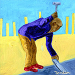 Artwork of a man working in the road protected by a South African insurance company