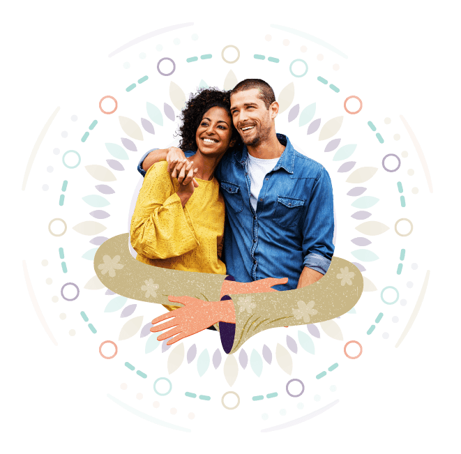 A happy couple being supported and protected, representing Hollard Comprehensive Life Cover