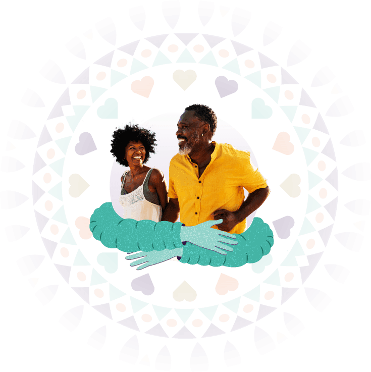 Happy couple walking together, representing Hollard specialist life cover