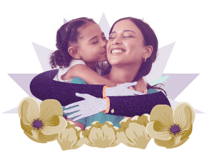 A mother and daughter embracing, symbolizing customers treated fairly with respect, dignity and a sense of common humanity at Hollard.