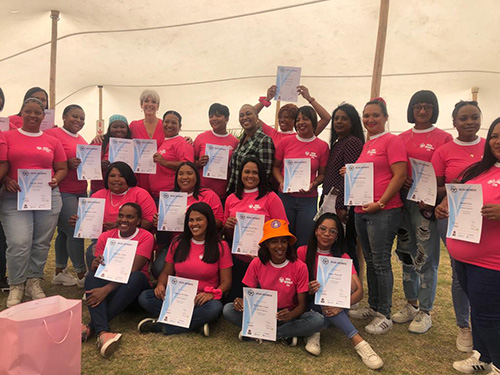 Women Inspiring Women to Lead in Transport ladies holding up completion certificates